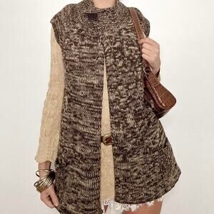 Y2k tomfoolery brown and cream babydoll cardigan